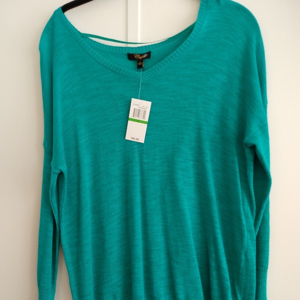 Cupio lightweight sweater teal nwt